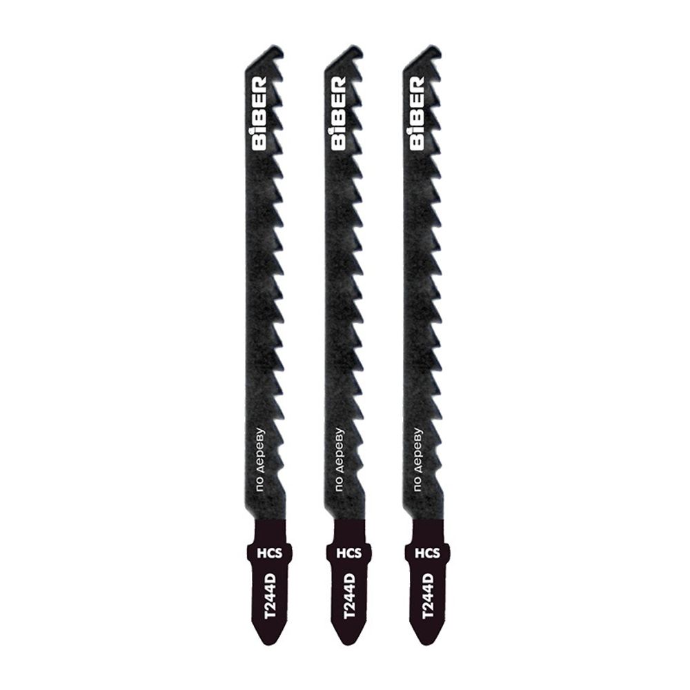 БИБЕР 85282 Полотна по дерев для эл. лобз. 74/4мм  быстр. резТ244D 3шт(25/200)