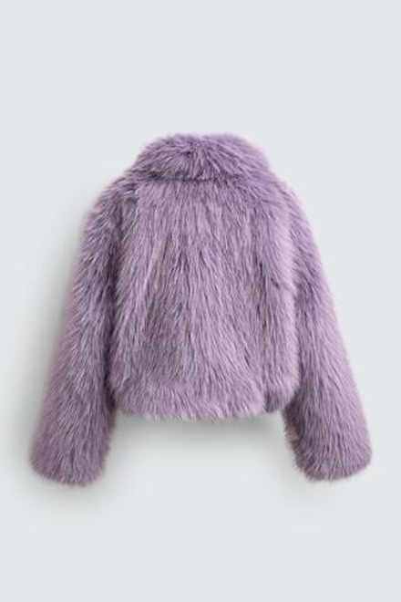 ZARA Х DISNEY КУРТКА ИЗ ИСКУССТВЕННОГО, ЦВЕТ МАЛЬВЫ