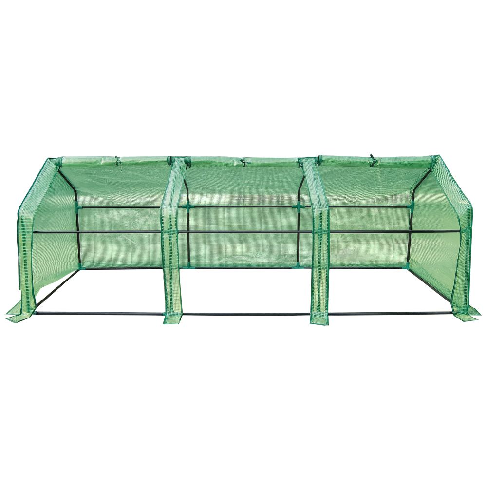 UGH-S33 L270 GREEN-GREEN Парник уличный. 270x90x90см. Металлическая труба в ПВХ. цвет зеленый. Тент из армированного полиэтилена 135г-м2. цвет сетки зеленый. TM ФитоЛето