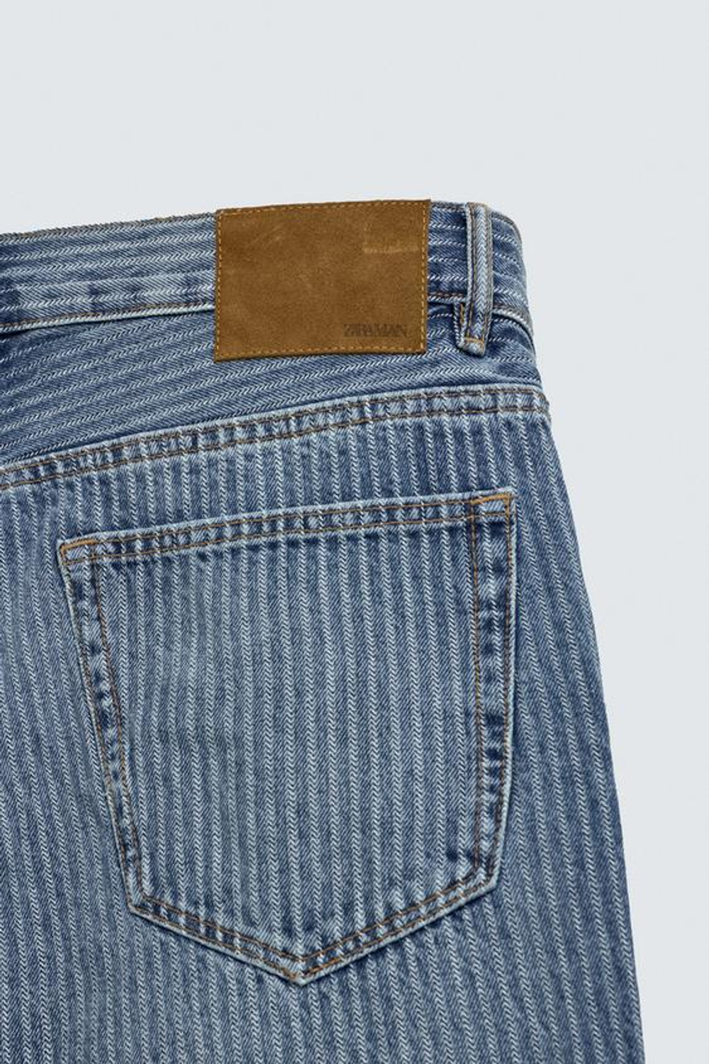 ZARA ДЖИНСЫ STRAIGHT FIT BOOTCUT ФАКТУРНЫЕ, ГОЛУБОЙ