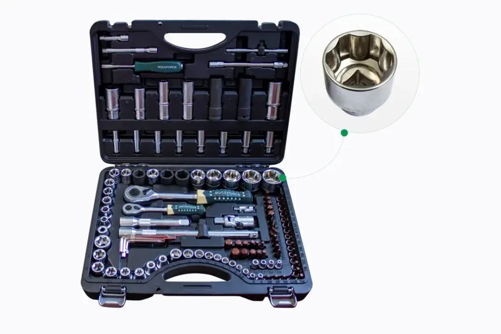 Набор инструментов 108+6пр. 1/4'',1/2''(сорв.гр.) RockForce##Rock FORCE RF-41082-7 Premium