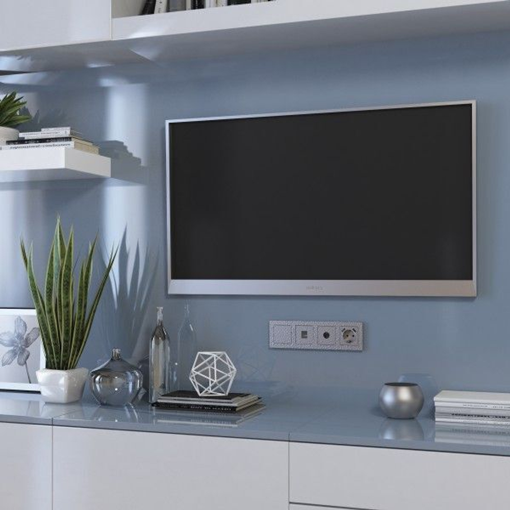 Накладка для розетки HDMI серебряный