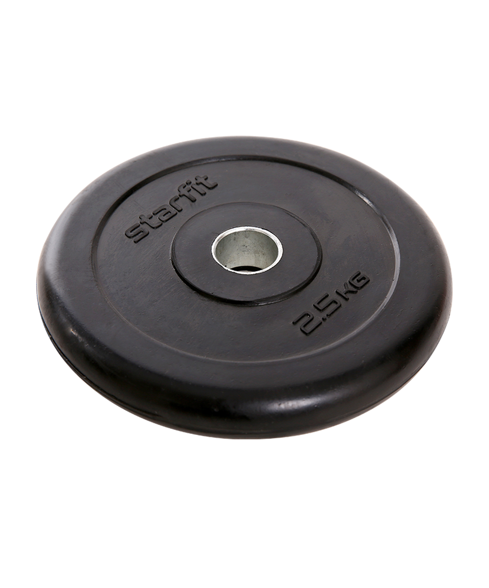 Диск обрезиненный BB-202 d=26 мм, стальная втулка, черный, 2,5 кг