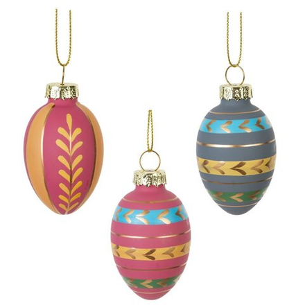 GAEM Набор из 3-х изделий декоративных подвесных "Яйцо пасхальное" (4,5*8), L13,5 W7 H5 см