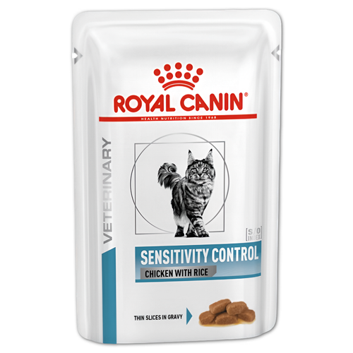 Royal Canin корм консервированный для взрослых кошек кусочки в соусе курица, рис пищевая аллергия