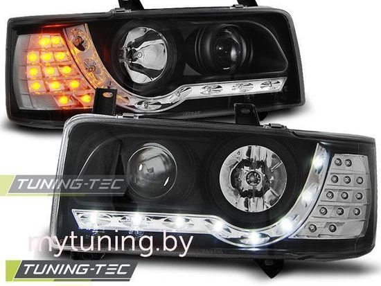 Передние фары daylight black led indication для VW T4