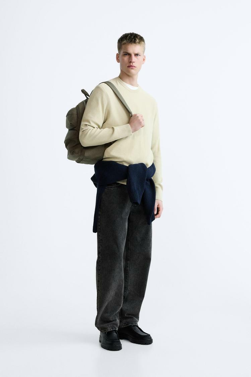 ZARA НЕЙЛОНОВЫЙ РЮКЗАК С КАРМАНАМИ, ЗЕЛЕНЫЙ