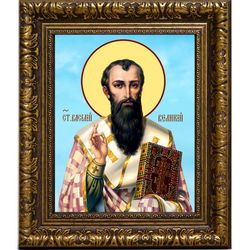 Василий Великий Святитель. Икона на холсте.