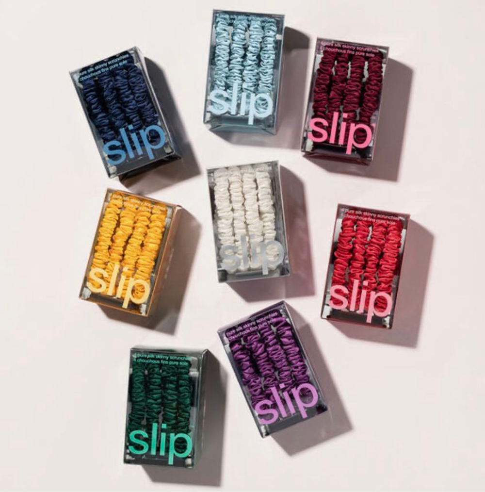 Набор узких резинок для волос из 100% шелка Slip Silk WILDFLOWER