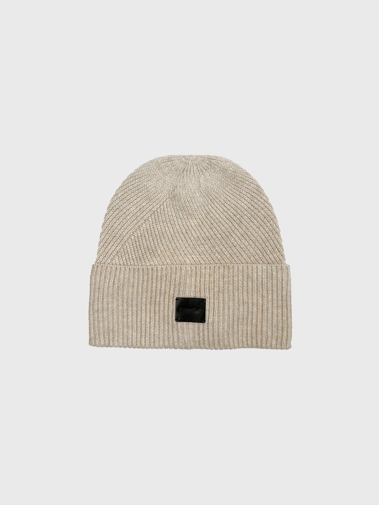 Шапка Calvin Klein Ribbed Beanie Unbleached Heather