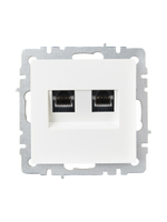BRITE Розетка компьютерная двойная RJ45 кат.6 РК11-2-БрБ белый IEK