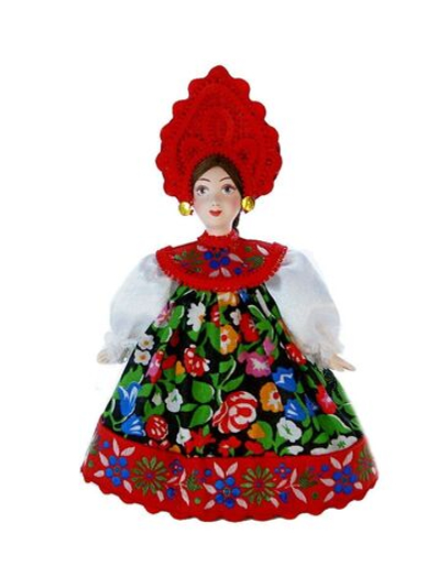 Кукла коллекционная в девичьем праздничном костюме.