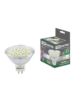 Лампа светодиодная MR16-3 Вт-220 В -4000 КGU 5,3 SMD TDM