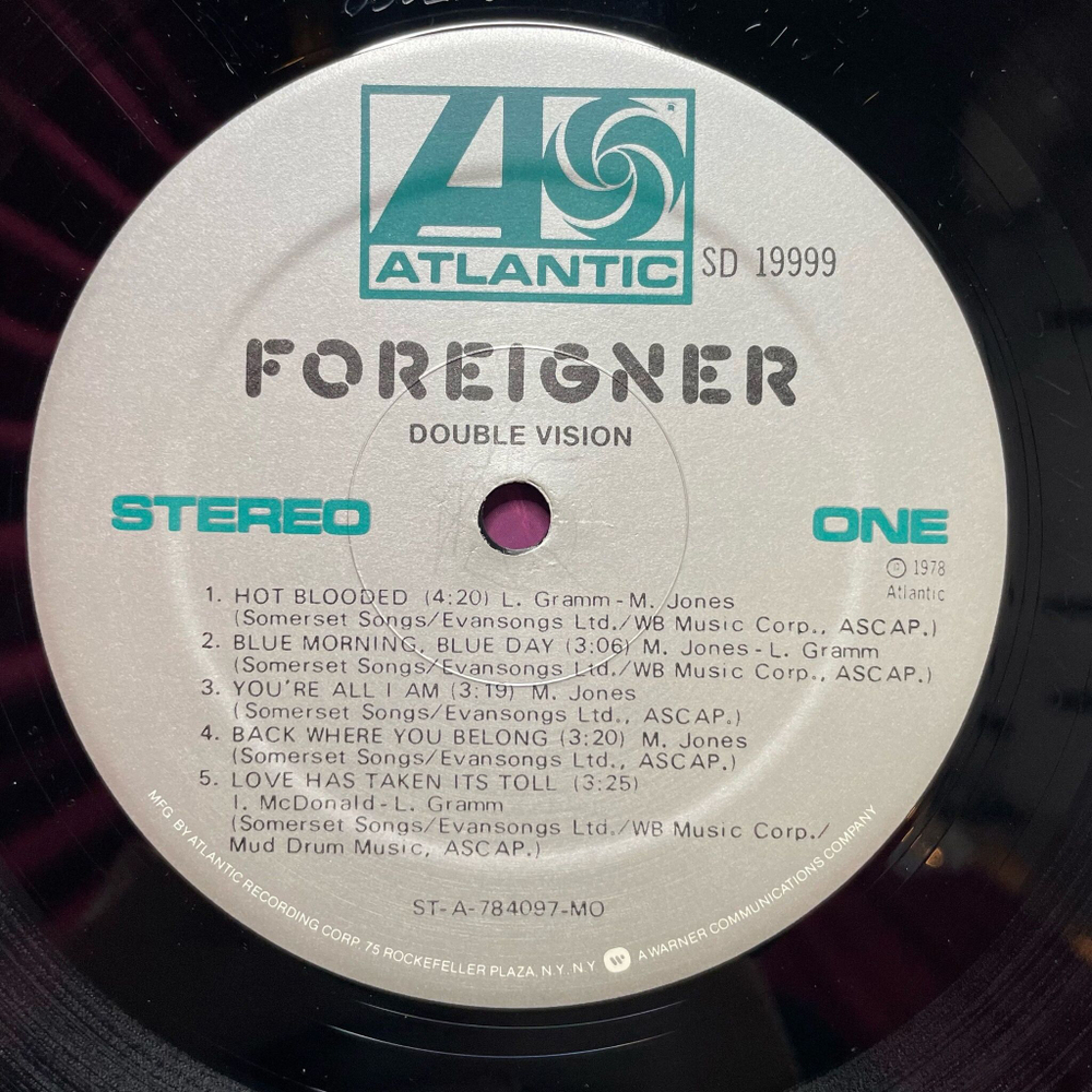 Винтажная виниловая пластинка LP Foreigner Double Vision (USA 1978)