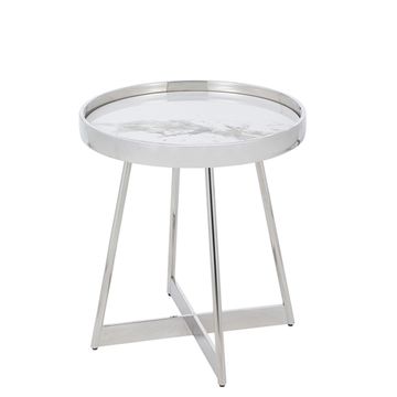 Журнальный столик Гера 50*50 см сталь серебро