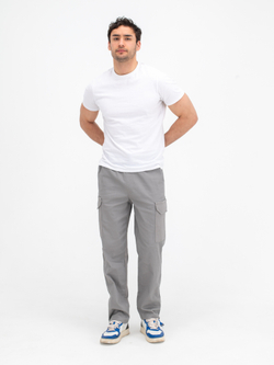 Карго джоггеры прямые. Серые