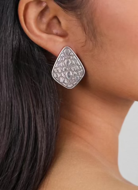 Серьги ORI TAO, Tortuga, текстурированный металл, OT24.1-12-30843 (серебристый)