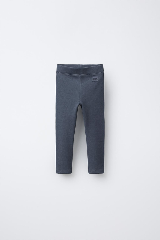 ZARA ЛЕГИНСЫ В РУБЧИК С НАШИВКОЙ, СТАЛЬНОЙ