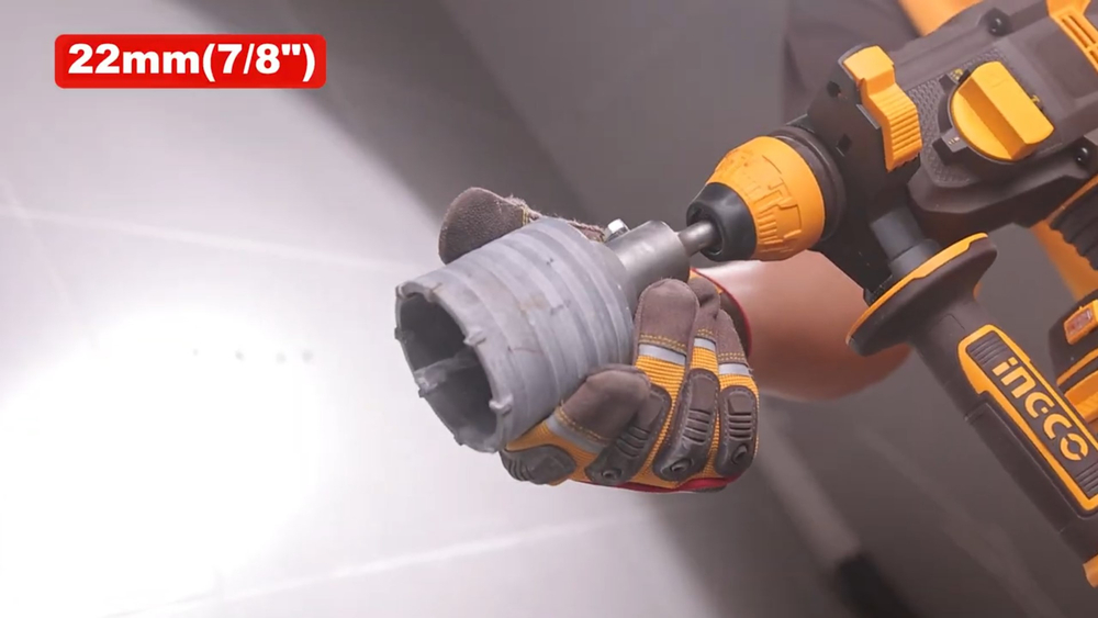 Аккумуляторный бесщеточный перфоратор SDS-Plus INGCO CRHLI212282 INDUSTRIAL 20 В 2 Дж 2x4 Ач