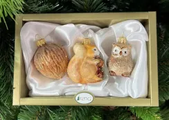 Набор стеклянных игрушек Лесной, 3 шт., Irena CO (63279)