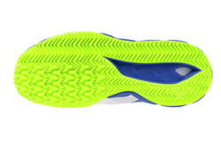 Мужские кроссовки теннисные Mizuno Wave Enforce Tour 2 CC - white/dazzling blue/light yellow