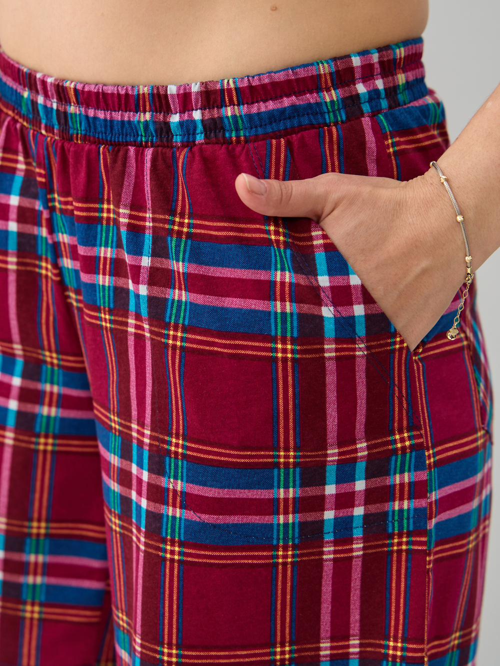 Шорты Н-042/клеткабордо-бирюза