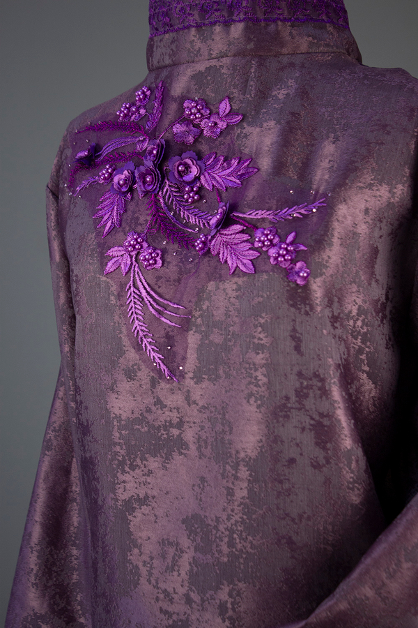 Платье ритуальное "Сакура Премиум" фиолет (мрамор)