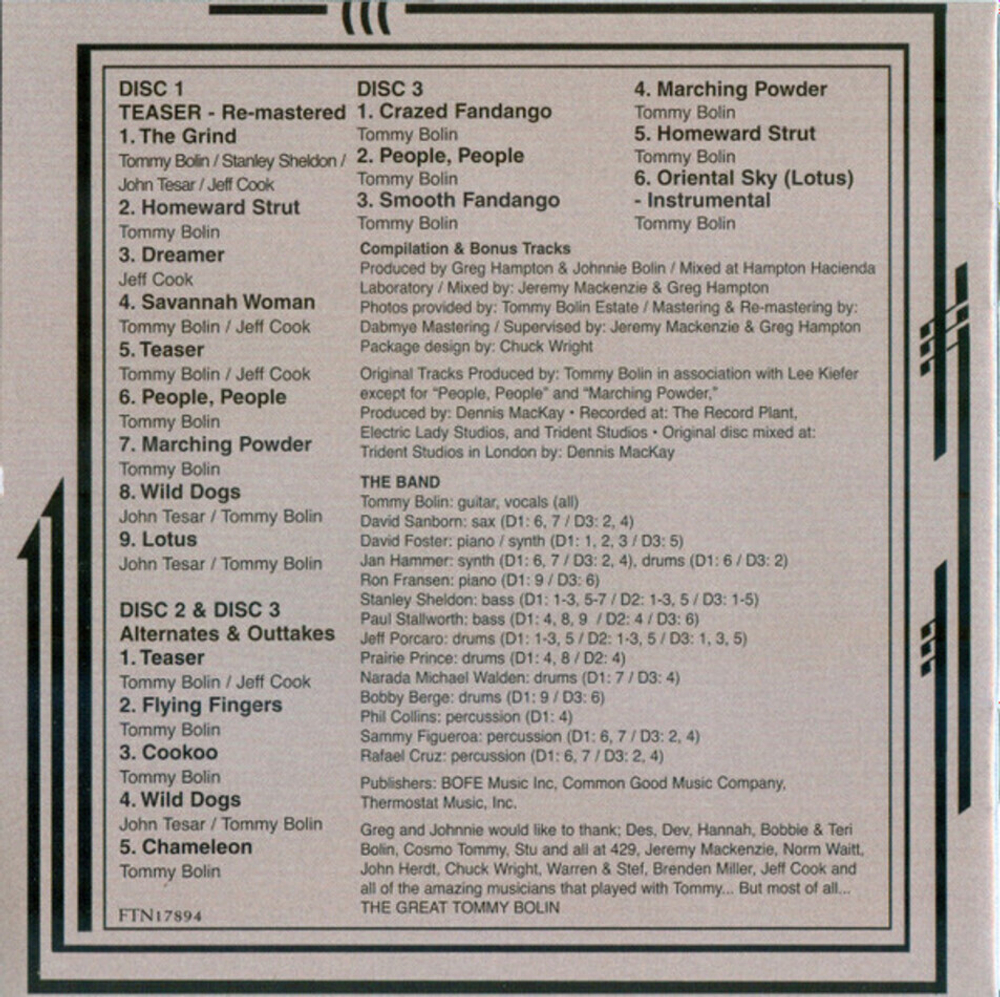 Tommy Bolin / The Definitive Teaser Collector's Edition (5CD)