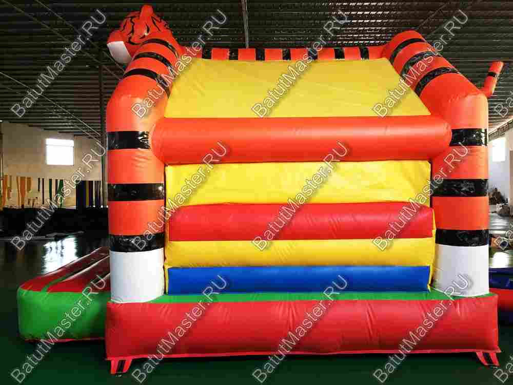 Детский надувной батут "Тигр на прогулке" с крышей 4*4*3,5 м