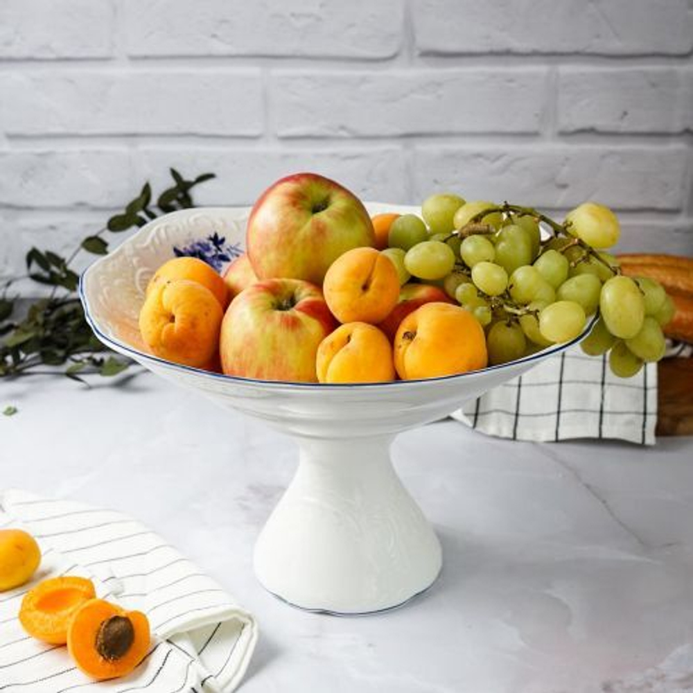 Блюдо на ножке,десертное 31 см,коллекция "Blue Flower" P.L. Proff Cuisine