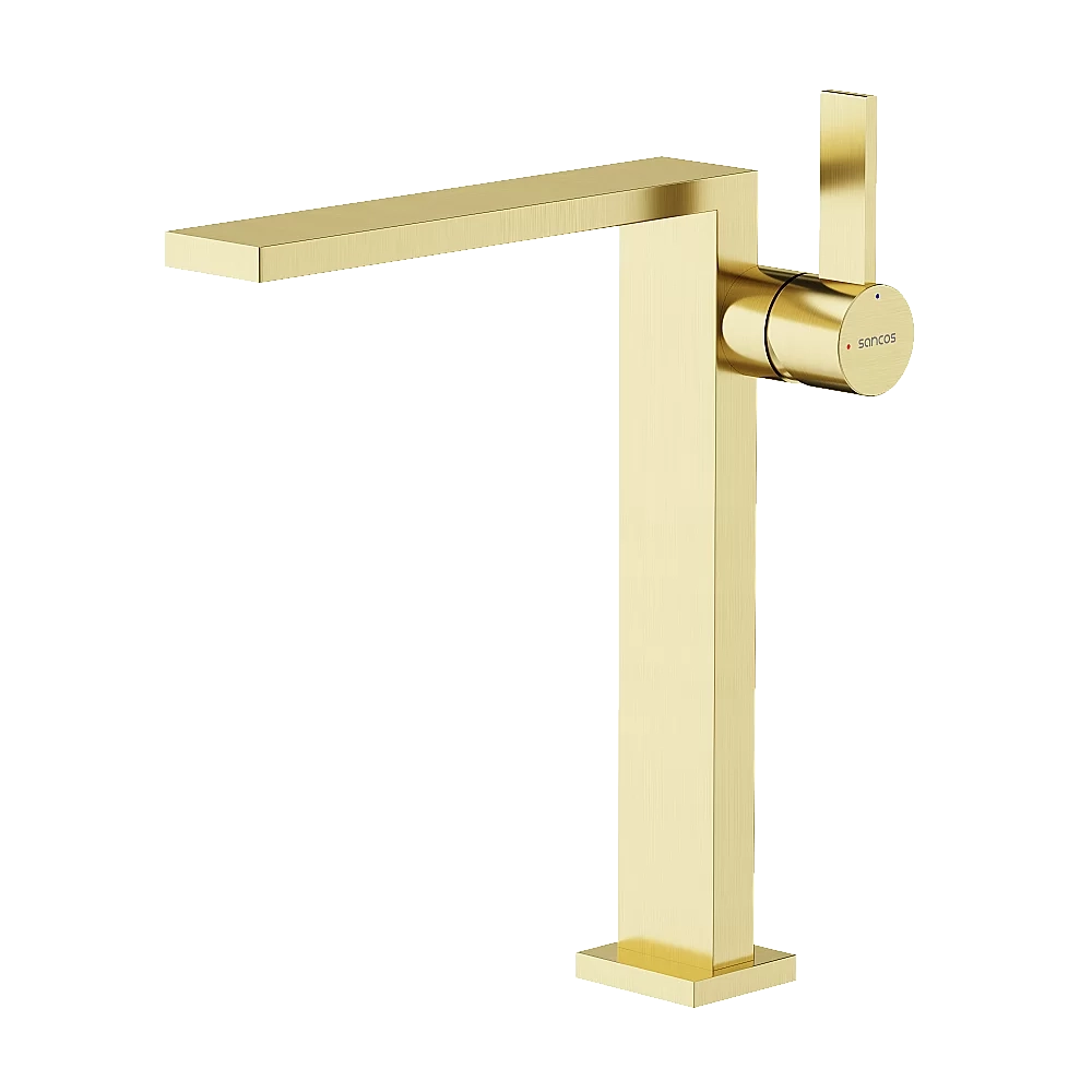 Смеситель для раковины Sancos Linn SC9020BG брашированное золото