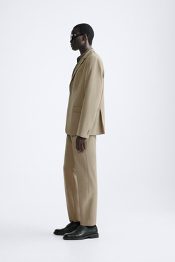 ZARA КОСТЮМНЫЙ БЛЕЙЗЕР КОМФОРТНОЙ ПОСАДКИ, ПЕСОЧНЫЙ