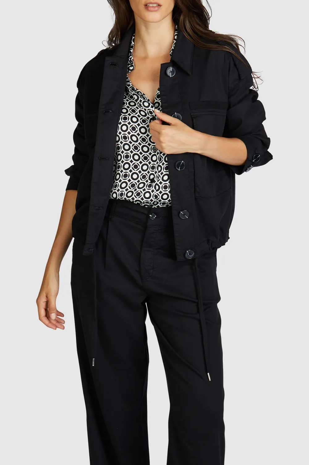 Рубашка-жакет MARC AUREL 3861 черный карманы