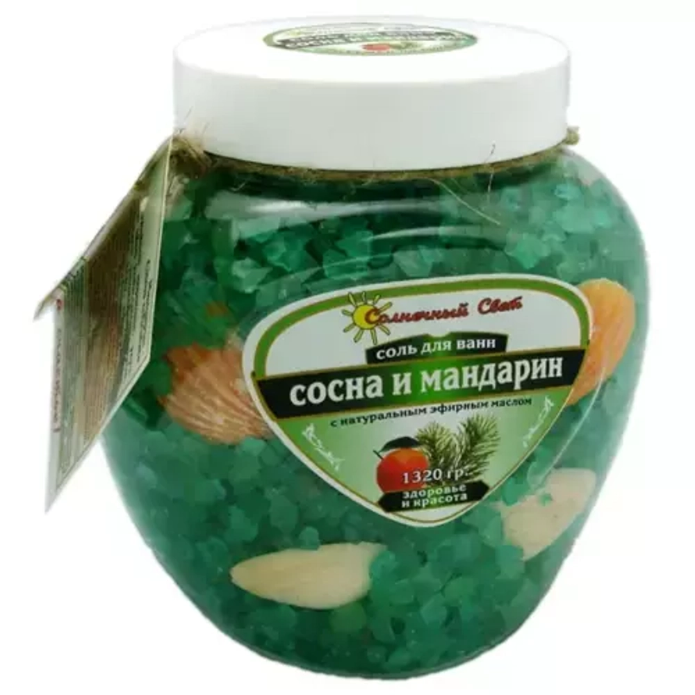 Соль с ракушками с эфирным маслом сосны и мандарина, ТМ МТМ СОЛНЕЧНЫЙ СВЕТ