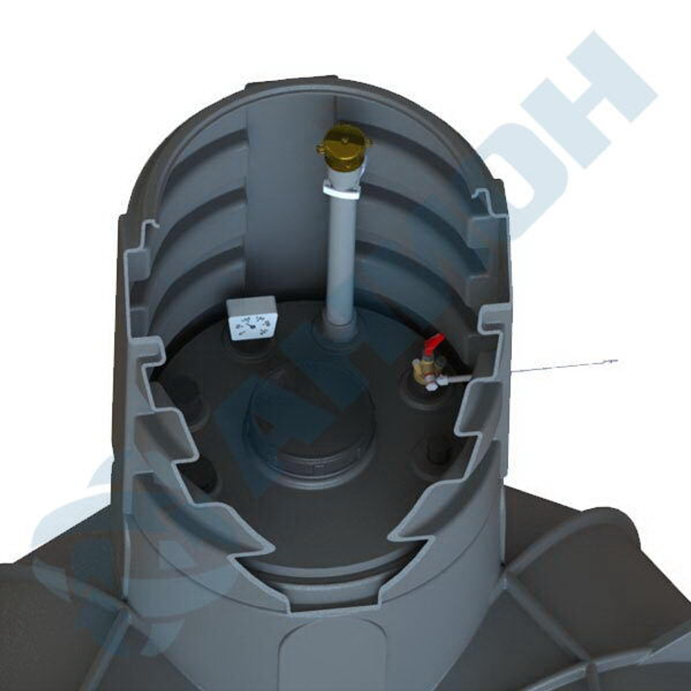 Резервуар О-образный 4500 л для подземного хранения дизельного топлива, с увеличенной высотой горловины Анион 4500 л. горизонтальный (3150x2350x2080см;черный) - арт.559484