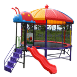 Батутная арена с горкой «Весёлый Жучок 4», диаметр 12 футов 4,5x3,8x2,8 м