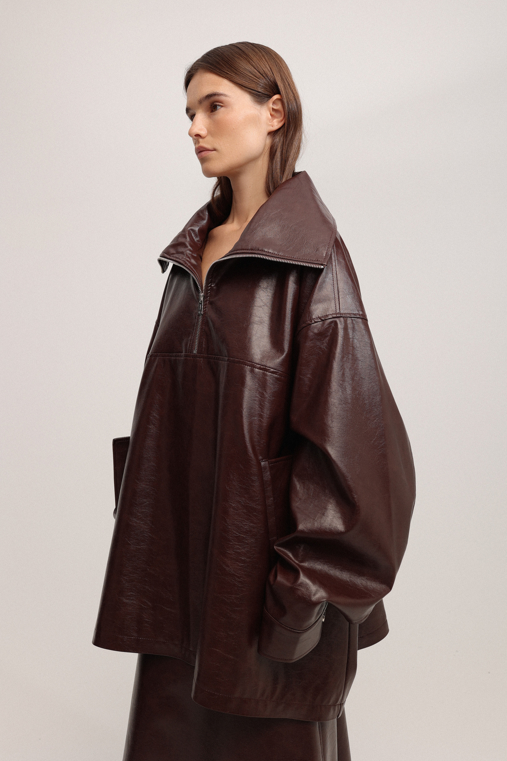 Анорак из экокожи