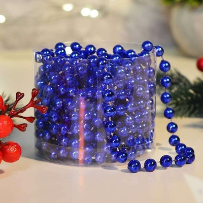 Цепь новогодняя 5м Шарик d0,6см, цвет синий