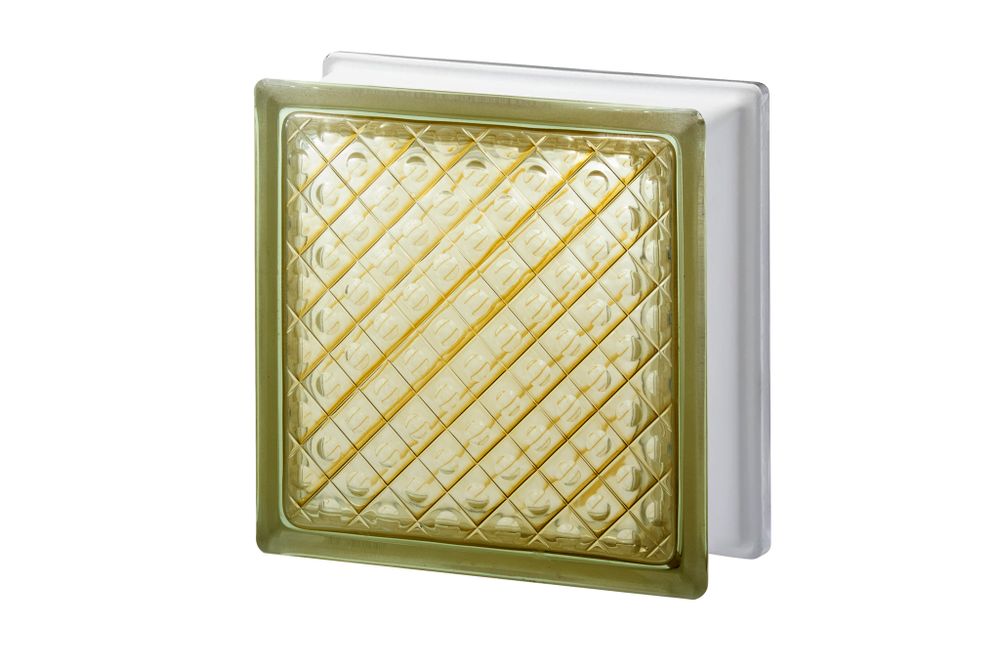 Стеклоблок Диамонд коричневый Vitrablok 19,7.x19,7x8 см