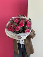 Моно букет из роз Кантри и эвкалипта