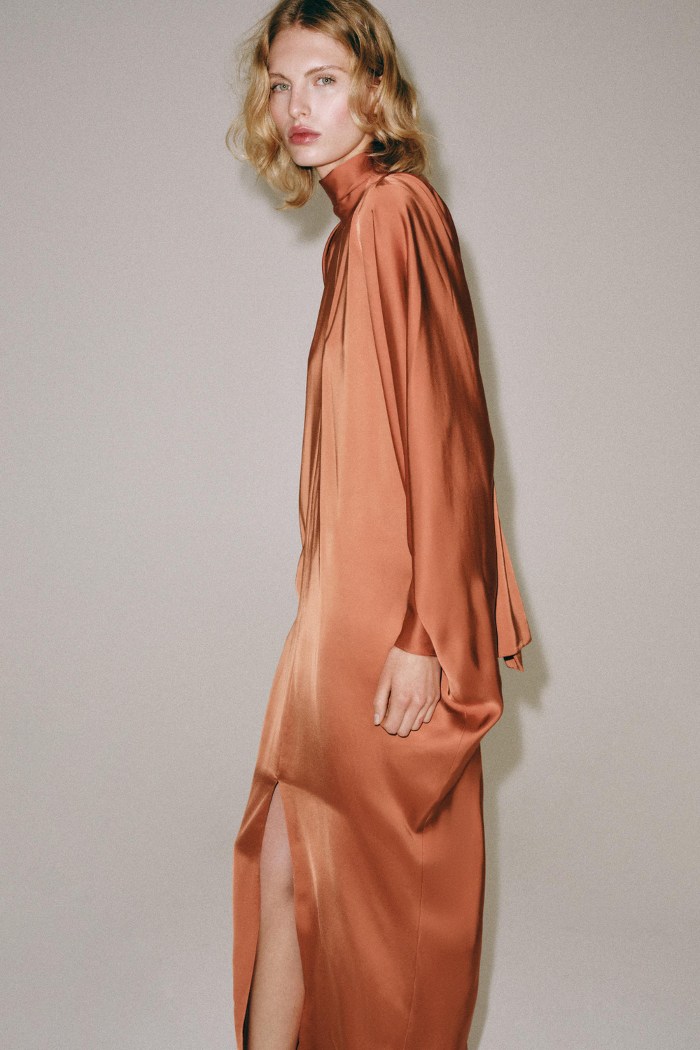 ZARA ПЛАТЬЕ-ТУНИКА ZW COLLECTION, МЕДНЫЙ