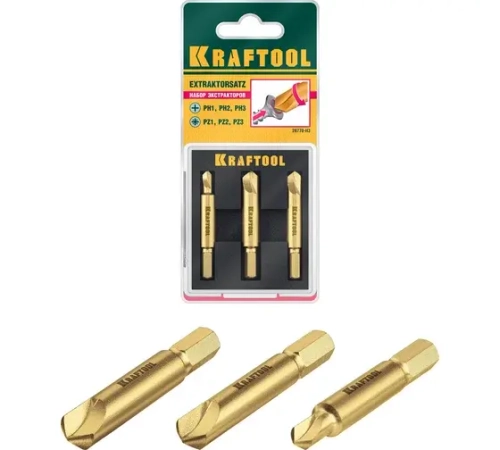 Набор экстракторов для удаления сломанных болтов KRAFTOOL