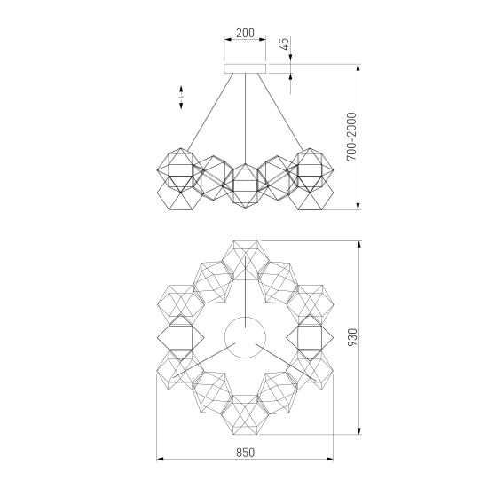 90369/12 / подвесной светильник/ медь