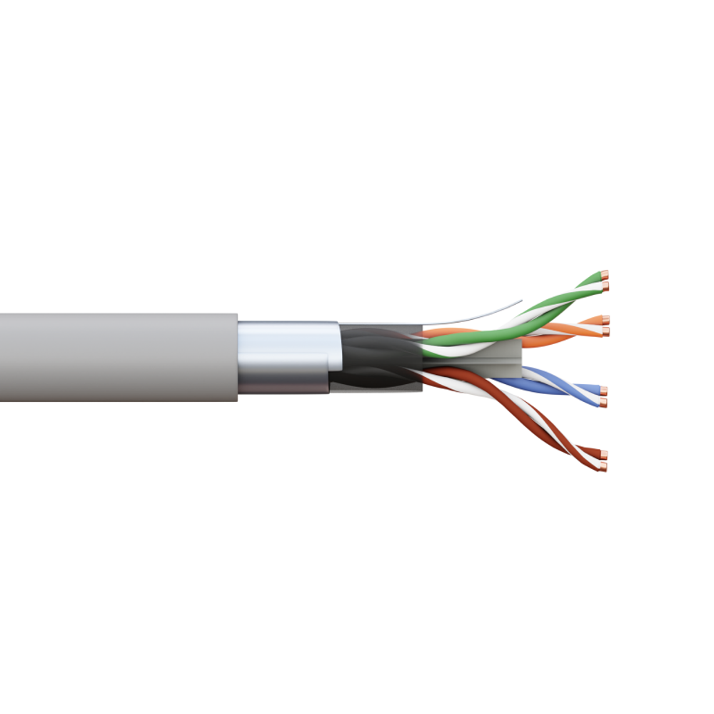 Кабель витая пара F/UTP кат.6 4 пары 23 AWG solid PVC сер. (уп.305м) TERACOM PRO EKF TRP-6FTP-04PVC-GY-IN3
