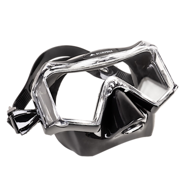 Маска Scorpena J с клапаном Черная Трехстекольная