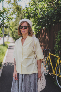 Рубашка с английским воротником из хлопка, butter