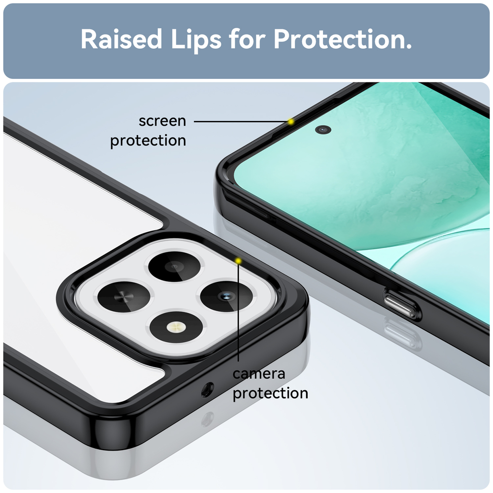 Противоударный чехол для Honor X6C, усиленные защитные рамки черного цвета