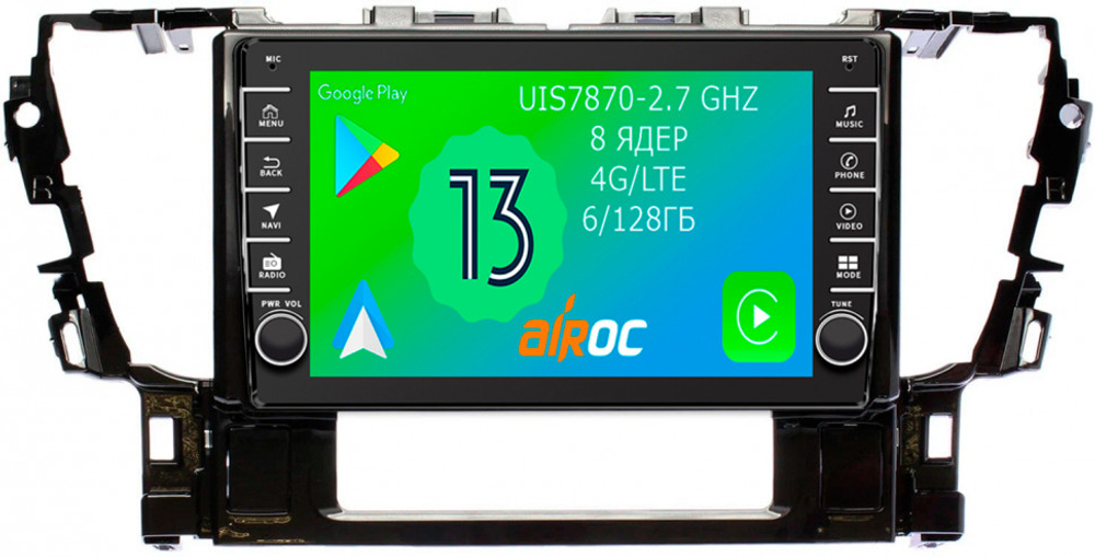 Магнитола для Toyota Alphard 3, Vellfire 2 H30 2015-2023 - Airoc AB-1133 (кнопки и крутилки), Android 13, TS20, 6/128Гб, SIM-слот, CarPlay
