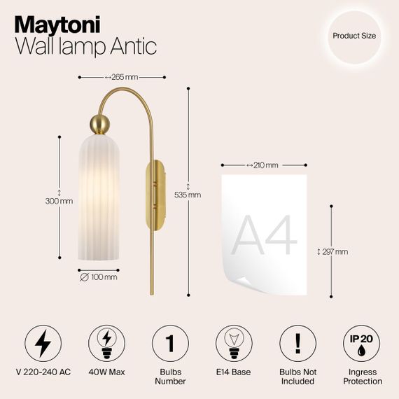 Бра Maytoni Antic MOD302WL-01W