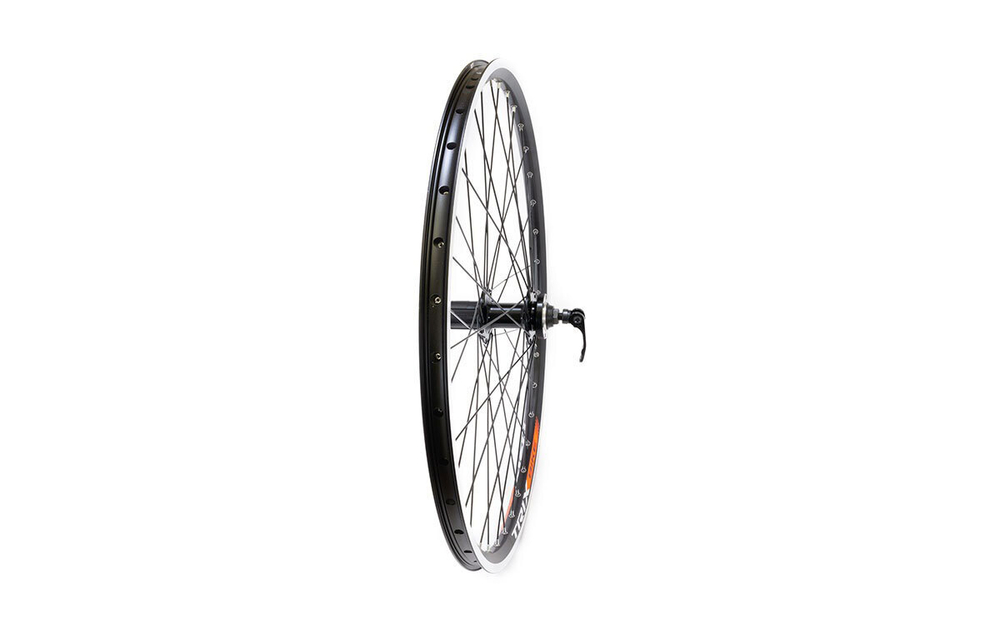 Колесо заднее 27,5" TRIX двойной обод черный, ДИСК касс.8-10 ск. гайка.черный, спица черный